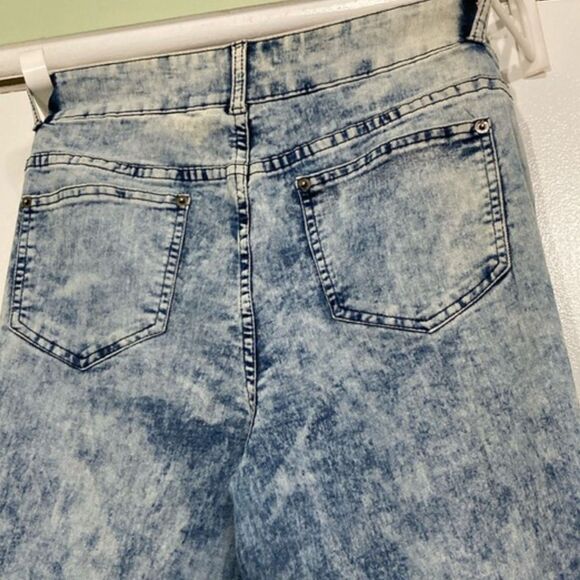 Curvy Acid Washed Denim Jeans Y2K 80s 90s High Rise ASHLEY STEWART  Womens 12 - Picture 6 of 15